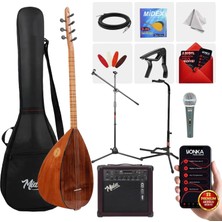 Yonka B-141K-AMP Amfili Kısa Sap Karaağaç Kaliteli Saz Bağlama Seti