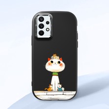 Ucuc Samsung Galaxy A32 4g Uyumlu Darbe Emici Kamera Korumalı Siyah Silikon Özel Baskı Desenli Kılıf