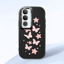 Ucuc Vivo Y19S 4G/Y19S Pro Uyumlu Darbe Emici Kamera Korumalı Siyah Silikon Özel Baskı Desenli Kılıf