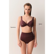 Suwen Önü Burgulu Balenli Toparlayıcı Bikini Üst
