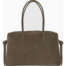 Yuzefi Large Brioche Duffle Süet Lüks, El Işçiliği Italyan Omuz ve Seyahat Çantası