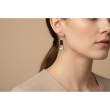 Stil Incisi/xupıng Jewelry Fermuar Zirkon Taşlı Küpe