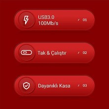 İlanib Ticaret Type-C Usb3.2 Gen1 64GB Usb-C Bellek Kırmızı