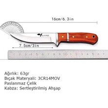 İlanib Ticaret 3CR14MOV Paslanmaz Çelik Av Bıçağı – Ahşap Saplı, Kılıflı Kamp ve Bıçağı Kırmızı