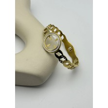 Biju Yılmaz Çelik Gold Taşlı Çerçeve Çeyreklik Kelepçe - 26KLP50