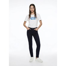 Mustang Lacivert Kadın Super Skinny Yıkamalı Denim Pantolon Georgıa Super SKINNY73