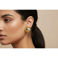 Stil Incisi/xupıng Jewelry Mozaik Yuvarlak Model Küpe