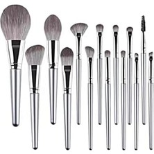İlanib Ticaret Pro Özel Kutulu 14'lü Makyaj Fırçası Seti (Gri)