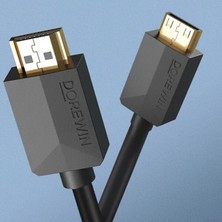Coverzone Micro HDMI To HDMI 1.5 Metre 1080P 4K Destekli Görüntü ve Ses Aktarım Kablosu ZR1230 Siyah