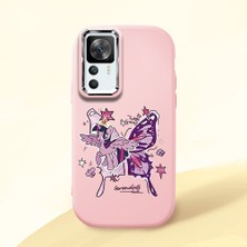 Ucuc Redmi K50 Ultra Uyumlu Darbe Emici Kamera Korumalı Pembe Silikon Özel Baskı Desenli Kılıf