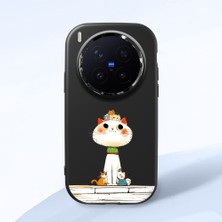 Ucuc Vivo X300 Pro Uyumlu Darbe Emici Kamera Korumalı Siyah Silikon Özel Baskı Desenli Kılıf