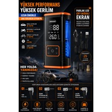 Goes Kablosuz & Çakmaklıklı Dijital Lastik Şişirme Kompresörü Powerbank LED Ekranlı 150 Psı A5588