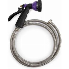 İlanib Ticaret Equipment 6'sı 1 Arada Sprey Hortumları — Evcil Hayvan Bakım Dükkanlarında Kullanım Için Çok Yönlü, Parlak Renkli Hortumlar - 152,4 Cm, Siyah