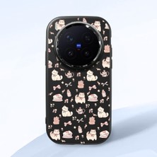 Ucuc Vivo X300 Pro Uyumlu Darbe Emici Kamera Korumalı Siyah Silikon Özel Baskı Desenli Kılıf