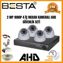 Zayka 2mp Ahd 1080P Gece Görüşlü 4 Kameralı Dome Güvenlik Sistemi