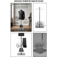 Manken İstanbul Delüks Metal Dekoratif Terzi Mankeni Ayağı - Pantolon Askılı ve Ayakkabı Standlı