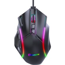Mkespn X9 10 Tuşlu 7200 Dpı Rgb Makro Tanımlı Kablolu Oyun Faresi Black