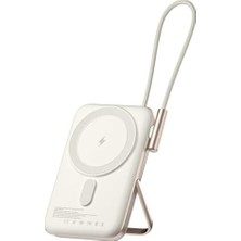 İlanib Ticaret Juo Powerbank 10000MAH Standlı 20W Dahili Type-C Kablolu Taşınabilir Hızlı Şarj Cihazı Beyaz