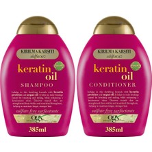 İlanib Ticaret Ogx Keratin Oil Kırılma Karşıtı Sülfatsız 385 ml Şampuan + 385 ml Saç Kremi 2'li Set
