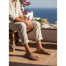 Konfores 2245-LOOK Life Unisex Çift Tokalı Ultra Hafif Havuz,plaj ve Günlük Kullanıma Uygun Terlik - NKT02245-KUM-46