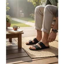 Konfores 2245-LOOK Life Unisex Çift Tokalı Ultra Hafif Havuz,plaj ve Günlük Kullanıma Uygun Terlik - NKT02245-SIYAH-47