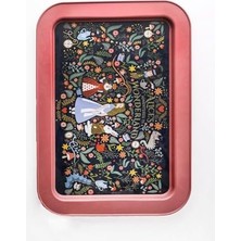 İlanib Ticaret EVLE-EE169-9A Alices Desenli Dikdörtgen Tepsi 32X43 cm (Alices)