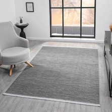 Pera Halı Düz Antrasit Gri Yatay Çizgili Modern Halı - NS5119AV