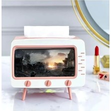 İlanib Ticaret Masaüstü Retro Telefon Tutucu, Masaüstü Peçetelik Cep Telefonu Standı,