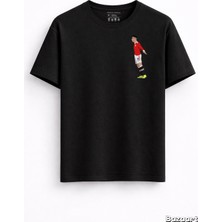 Cristiano Ronaldo Siu Tasarım Baskılı %100 Pamuklu Oversize Fit Beyaz Tişört