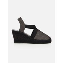 Su14 Orea Siyah Kadın Dolgu Topuklu Espadril