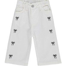 Civil Baby Kız Bebek Fiyonklu 6-18 Ay Pantolon - Ekru