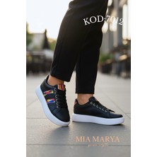 Mia Marya Şerit Detaylı Kadın Sneakers - Yüksek Tabanlı ve Konforlu Günlük Spor Ayakkabı