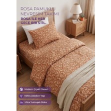 Days In Colours Desenli Pamuklu Nevresim Takımı - Tek Kişilik - Rosa Serisi