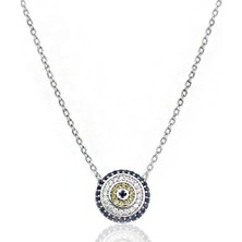 Brezza Lusso Jewelry 925 Ayar Gümüş Nazar Boncuğu Gümüş Kolye