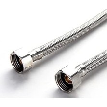 İlanib Ticaret 2 Adet Klozet Bağlantı Hortumu Çelik Örgülü 3/8-3/8 Diş Paslanmaz (70 Cm)
