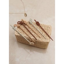 İlanib Ticaret Topuz Tokası Kadın 6 Adet Kahverengi Tonlar Kadın Çocuk Mandal Toka, Kız Çocuk Toka, Kadife Toka