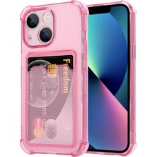 İlanib Ticaret 15 ile Uyumlu Şeffaf Yapıya Sahip Arka Ksımında Kartlık Bölmeli Kolay Kullanım Sağlayan Telefon Kılıfı (Pembe)