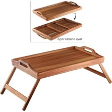 İlanib Ticaret Katlanır Ayaklı Akasya Ağacından Yatak Keyif Servis Tepsisi, Ahşap Yatak Tepsisi - Rahatlık ve Şıklık: Katlanır Ayaklı Akasya Ağacından Yatak Keyif Servis Tepsisi - Yatak Tepsisi (50*30*21CM)