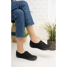 Konfores 2244 Anatomik Tabanlı Kadın Günlük Spor Babet Ayakkabı - NKT02244-SIYAH-37