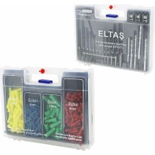 İlanib Ticaret 24 Parça Matkap Ucu ve Dübel Seti - Ahşap, ve Metal Delme Uçları, 5-6-8-10MM Renkli Dübeller ve Vidalama Ucu Çeşitleri, Düzenleyici Çantalı Ev Tadilat Seti