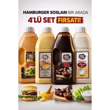 chef's new joy professional 4'lü Gurme Hamburger Sos Seti Ranch-Barbekü-Ballı Hardal-Burger Sos Fast Food Efsane Paket