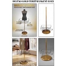 Manken İstanbul Delüks Gold Kaplama Dekoratif Terzi Mankeni Ayağı