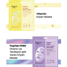 Dermal Vitamin ve Peptid Canlandırıcı Onarıcı Eriyen Maske Seti Kore Maske Seti 34 Gr.