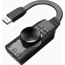 CoverZone USB Dsp Ses Kartı | Pubg, Lol Ses Efektleri, Sanal 7.1 Kanal, Mikrofon Mute, 3.5mm Audio+Mic Giriş, Plug And Play, Pc/mac Uyumluluğu, Kolay Kurulum | Gs3 Mark Iı
