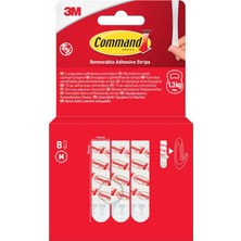 İlanib Ticaret Çıkarılabilir Yapışkan Şeritler 17021-8-EU, Orta, 8 Şerit