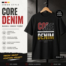 Tişört Kodu Core Denim Baskılı Regular Fit Erkek Tişört – Modern Streetwear Tasarım