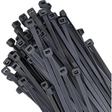 İlanib Ticaret 100 Adet Siyah Elektrik Kablosu Kablo Bağı Klips Plastik Kelepçe Cırt Cırt Kelepçe 37 Cm-3.6 mm (100)