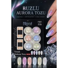 Misyul Buzlu Aurora Tozu Seti, Kuzey Işıkları Efektli Kristal Nail Art Tırnak Süsleme Tozu 6'lı