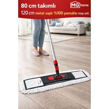 PremiumPort %100 Pamuk Nemli Mop Seti, 80 Cm, Palet, Sopa ve Bez ile Komple Paket