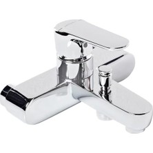 İlanib Ticaret Root Round Döner Borulu Lavabo Bataryası + Banyo Bataryası + Snow El Duşu Takımı Seti